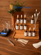 3 Basamaklı Bambu Parfüm Hammadde Organizer Rafı - Parfüm Dizayn